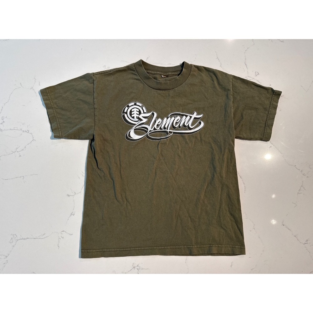 Element Skateboards Boys Graphic Tee Olive Green Short Sleeve Shirt